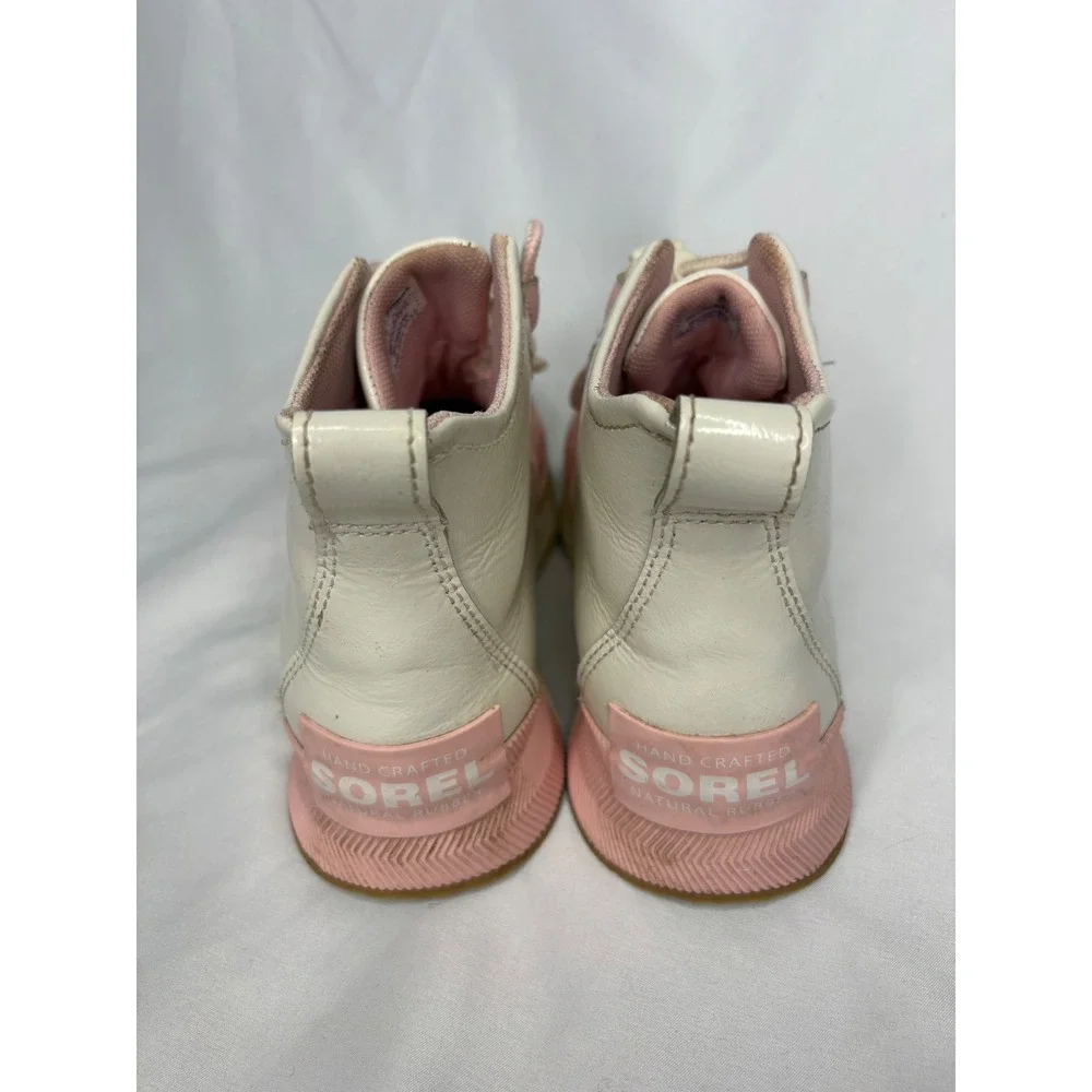 Sorel Out N About Kid 4 Waterproof Duck Boots Cream Metallic Pink Leather Rubber